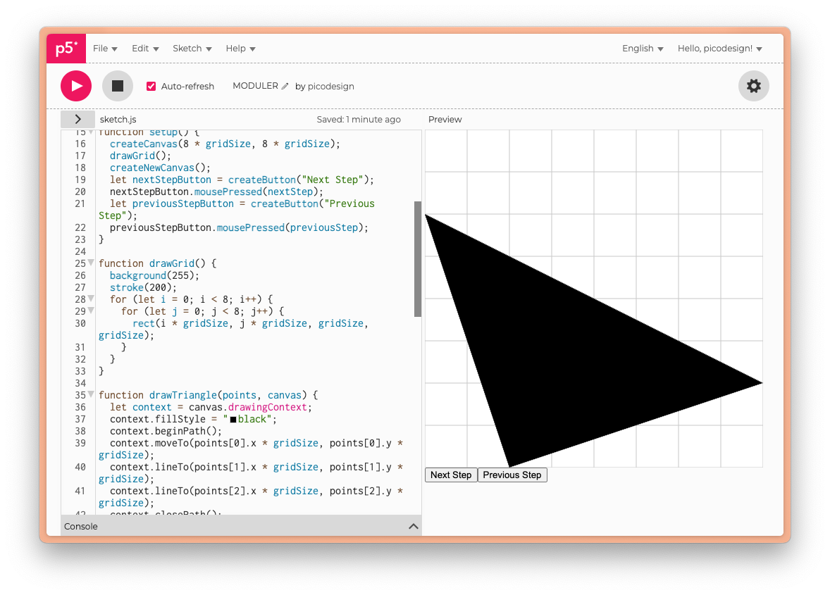 Sketch p5.js MODULER